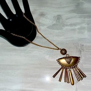 Art deco rolled gold pendant necklace